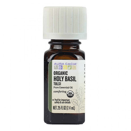 Aura Cacia Organic Holy Basil Tulsi Pure Essential Oil, 0.25 Oz